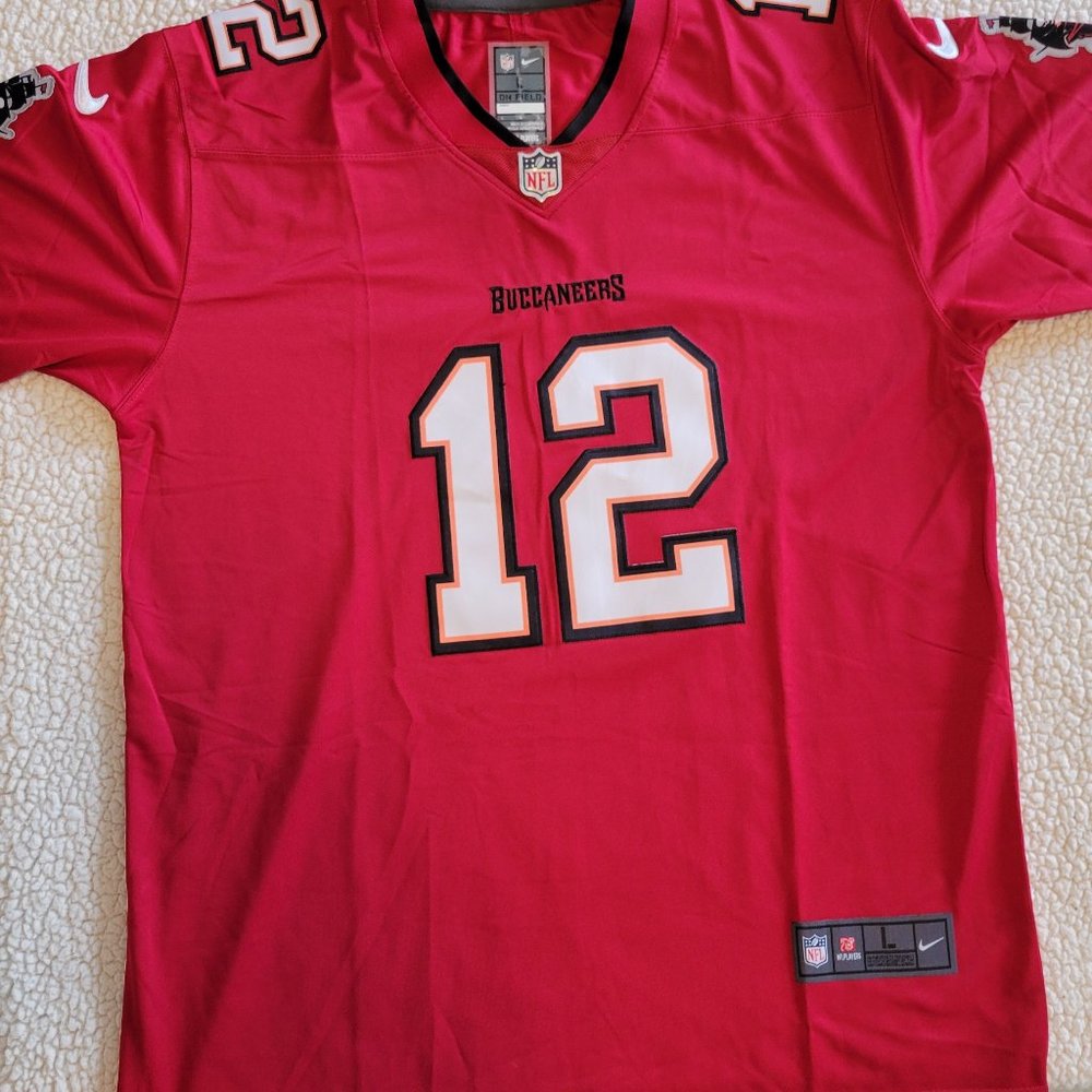 TOM BRADY TAMPA BAY BUCCANEERS NIKE HOME RED #12 JERSEY NWT - Picture 2 of 6